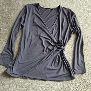 Betabrand Charcoal Gray Women's Wrap Top, NWOT